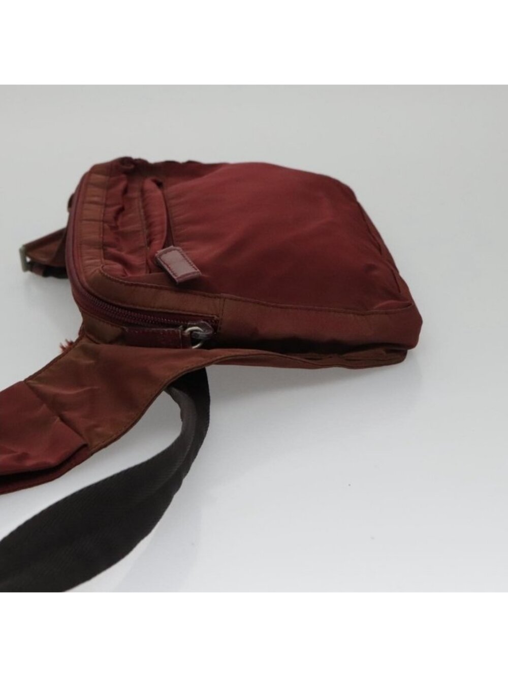 Authentic PRADA Shoulder Bag Nylon Red Silver - Picture 12 of 16